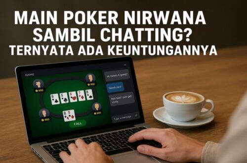 pria sedang bermain poker online