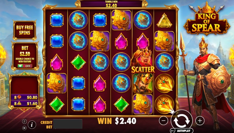 tampilan permainan slot king of spear